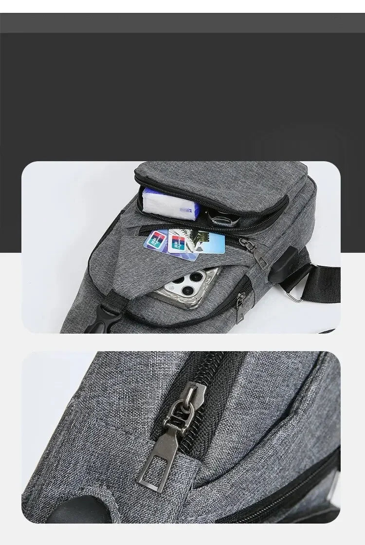 Chest Bag Men's One Shoulder Crossbody Bag Large Capacity Outdoor Sports Leisure Fashion Small Shoulder Bag Backpack Men's