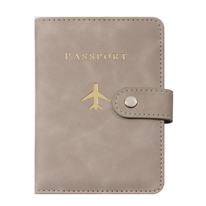 Leather Passport Holder Covers Case Waterproof Travel Credit Card Wallet Cute Passport Book for Women/Men Buckle Passport Cover