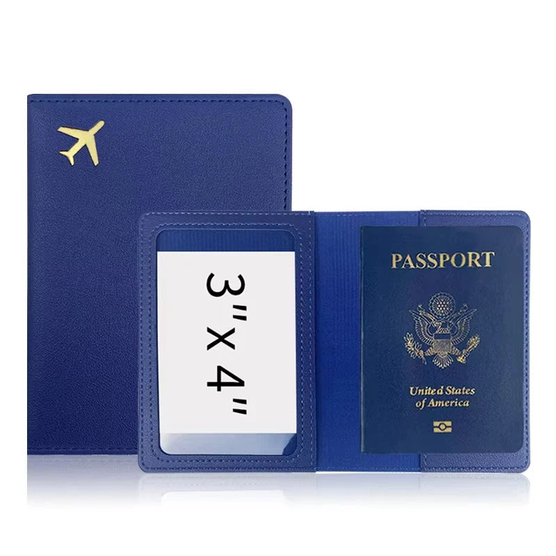 Passport Holder Case for Men Women Unisex Gold Airplane Travel Accessory Cover Lightweight Waterproof Rfid Blocking Slim Holder