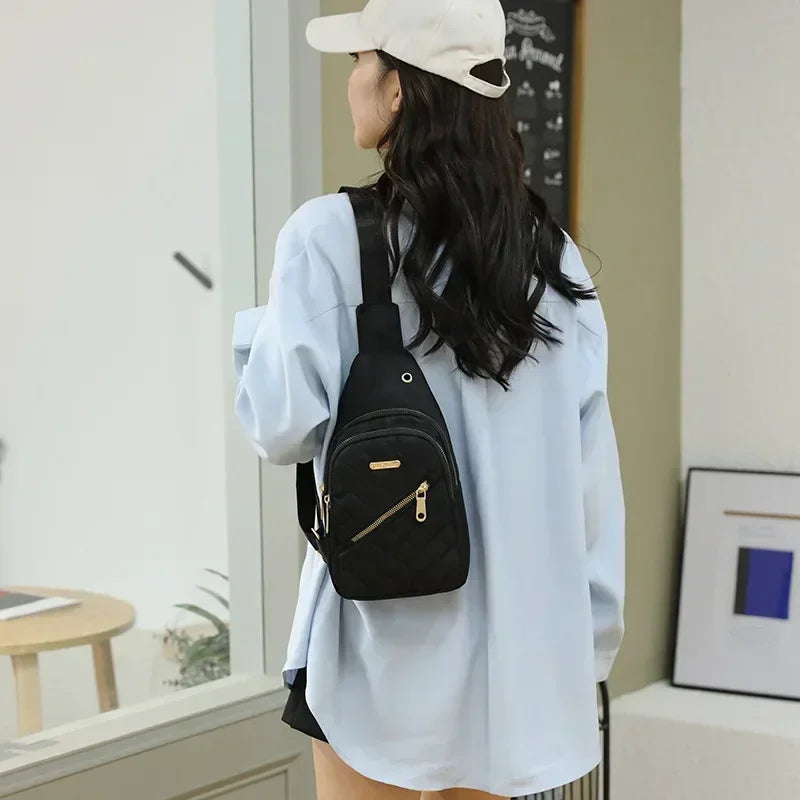 Women's Crossbody Bag Chest Bag Composite Fabric Leisure Shoulder Bag Ladies Backpack Embroidered