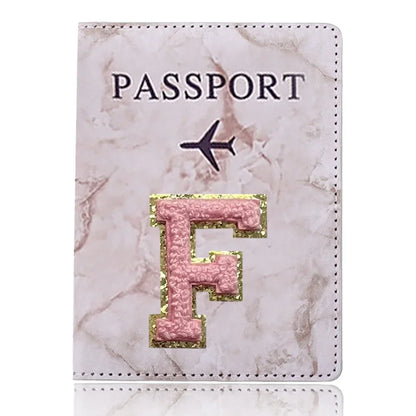 Fashion Passport Protective Cover Embroidery Letter Pattern Travel Passport Holder Wallet Gift PU Leather Card Case Cover Unisex