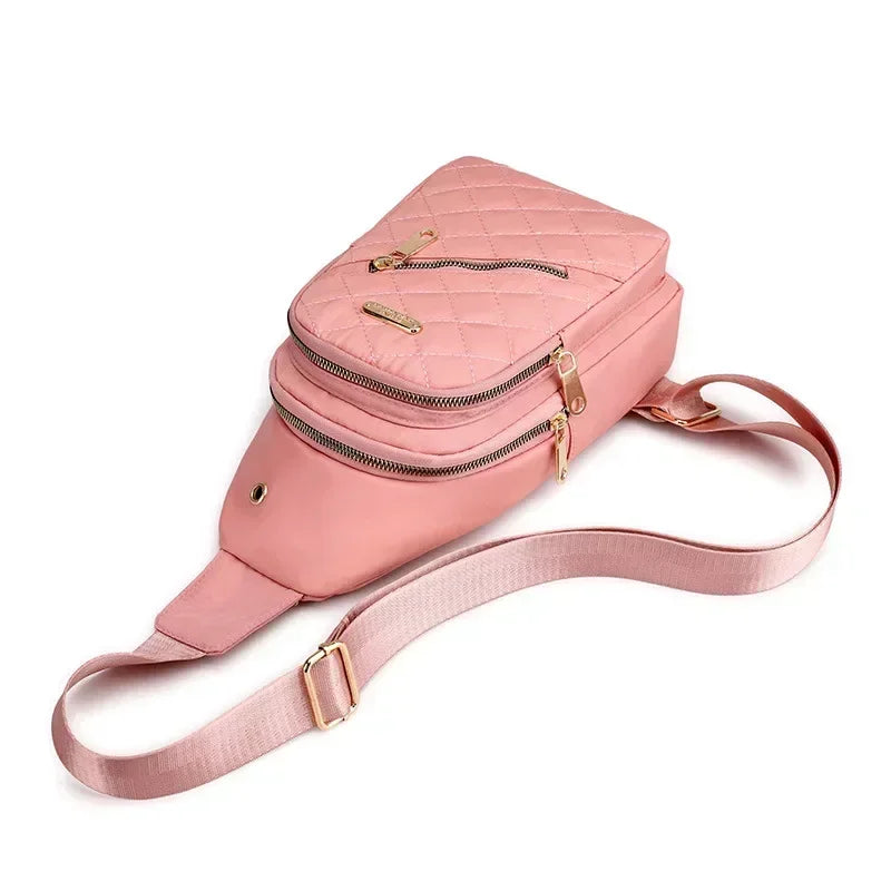 Women's Crossbody Bag Chest Bag Composite Fabric Leisure Shoulder Bag Ladies Backpack Embroidered