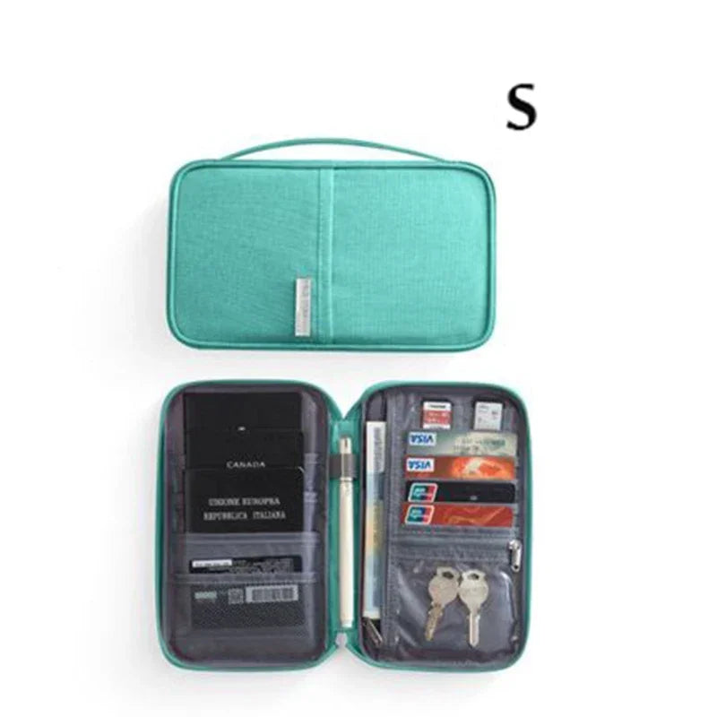 Women Multi-Function Waterproof Travel Passport Holder Cover Case Pink Bags Family Document Organizer Travel Accessories Bag