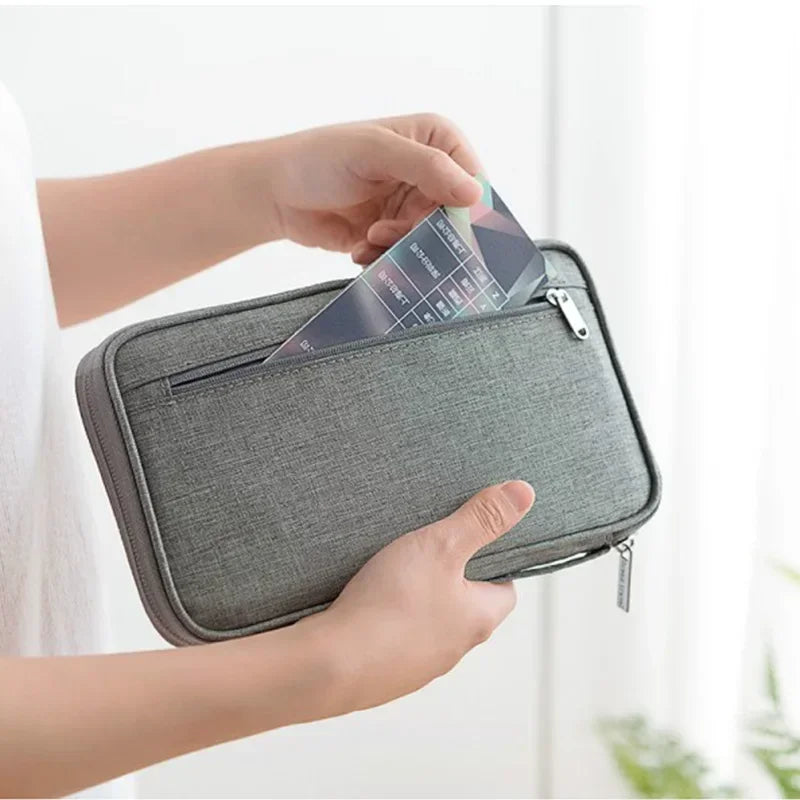 Women Multi-Function Waterproof Travel Passport Holder Cover Case Pink Bags Family Document Organizer Travel Accessories Bag