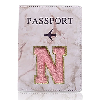 Fashion Passport Protective Cover Embroidery Letter Pattern Travel Passport Holder Wallet Gift PU Leather Card Case Cover Unisex