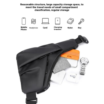 Stylish, Simple, Neutral Style, Large Capacity, Multifunctional, Durable And Scratch-resistant Men's Casual Shoulder Bag