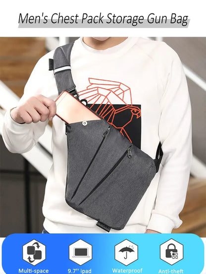 DIENQI Anti-theft Men Chest Bag Waterproof Chest Pack Travel  Personal Pocket Tactical Male Sling Bag Chest Cross body Bag Pauch
