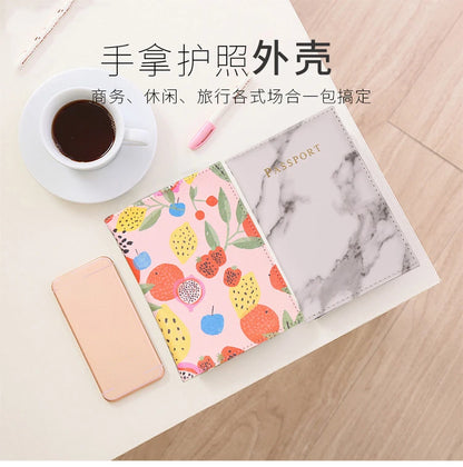 Fashion Women Men Passport Cover Pu Leather Marble Style Travel ID Credit Card Passport Holder Packet Wallet Purse Bags Pouch