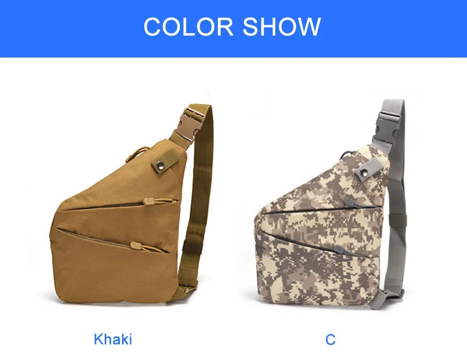 DIENQI Anti-theft Men Chest Bag Waterproof Chest Pack Travel  Personal Pocket Tactical Male Sling Bag Chest Cross body Bag Pauch