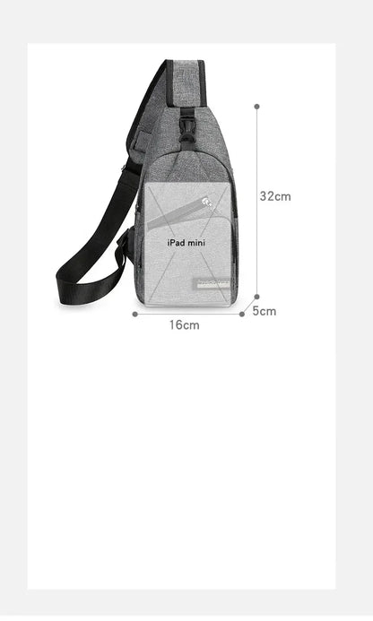 Chest Bag Men's One Shoulder Crossbody Bag Large Capacity Outdoor Sports Leisure Fashion Small Shoulder Bag Backpack Men's