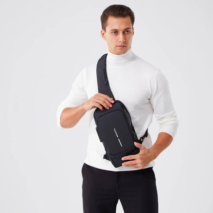 New Brand Designer Men Crossbody Bag PU Leather Classic Anti-Theft Shoulder Bag Chest Bag Multifunctional for Men