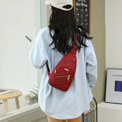 Women's Crossbody Bag Chest Bag Composite Fabric Leisure Shoulder Bag Ladies Backpack Embroidered