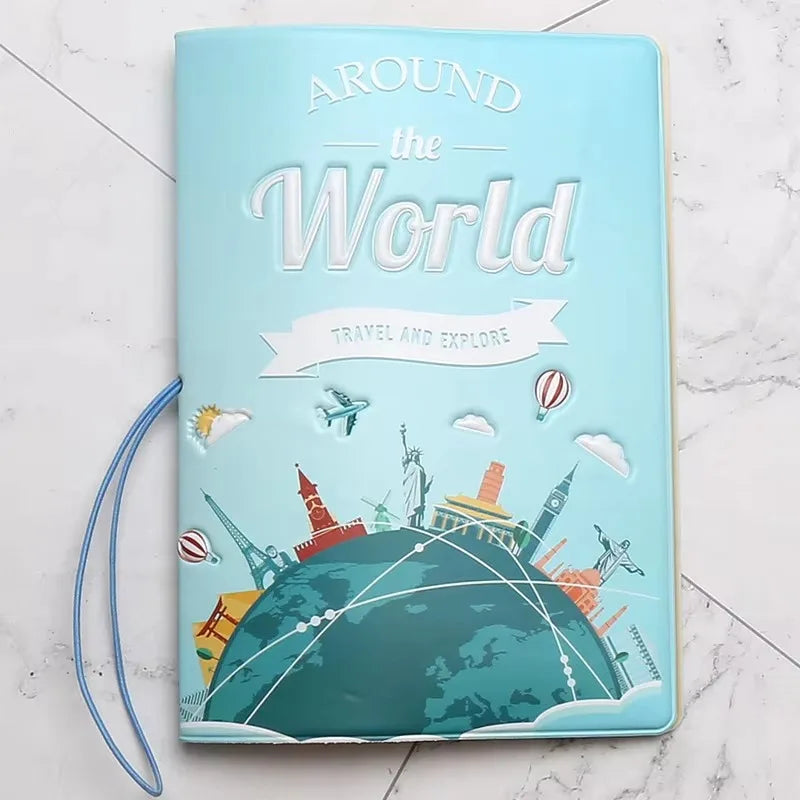 Fashion Emboss Women's Passport Cover Print Girls Boys ID Card Holder Travel Ticket Passport Case