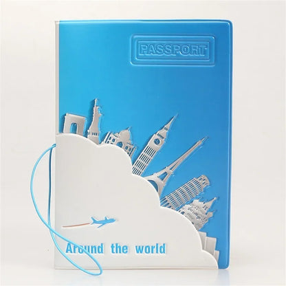 Fashion Emboss Women's Passport Cover Print Girls Boys ID Card Holder Travel Ticket Passport Case