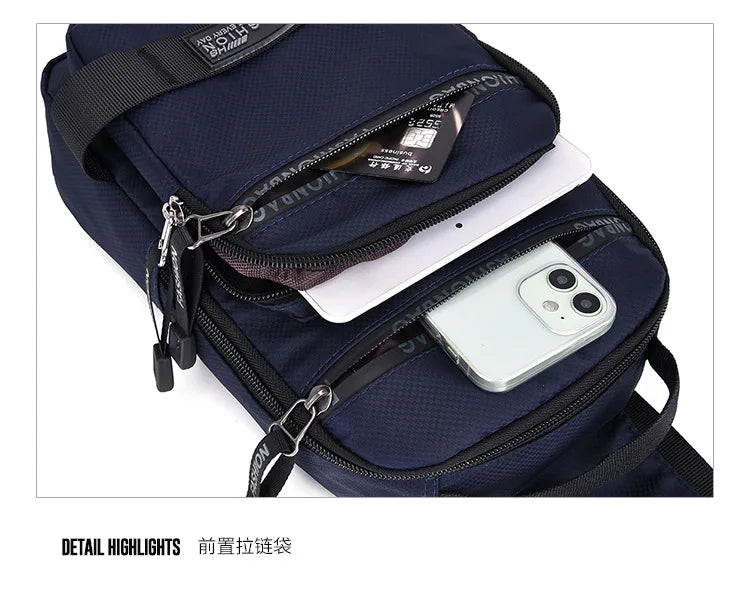 Chest Bag For Men New Large Capacity Shoulder Travel Lightweight Nylon Crossbody Bag Backpack