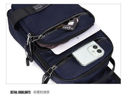 Chest Bag For Men New Large Capacity Shoulder Travel Lightweight Nylon Crossbody Bag Backpack