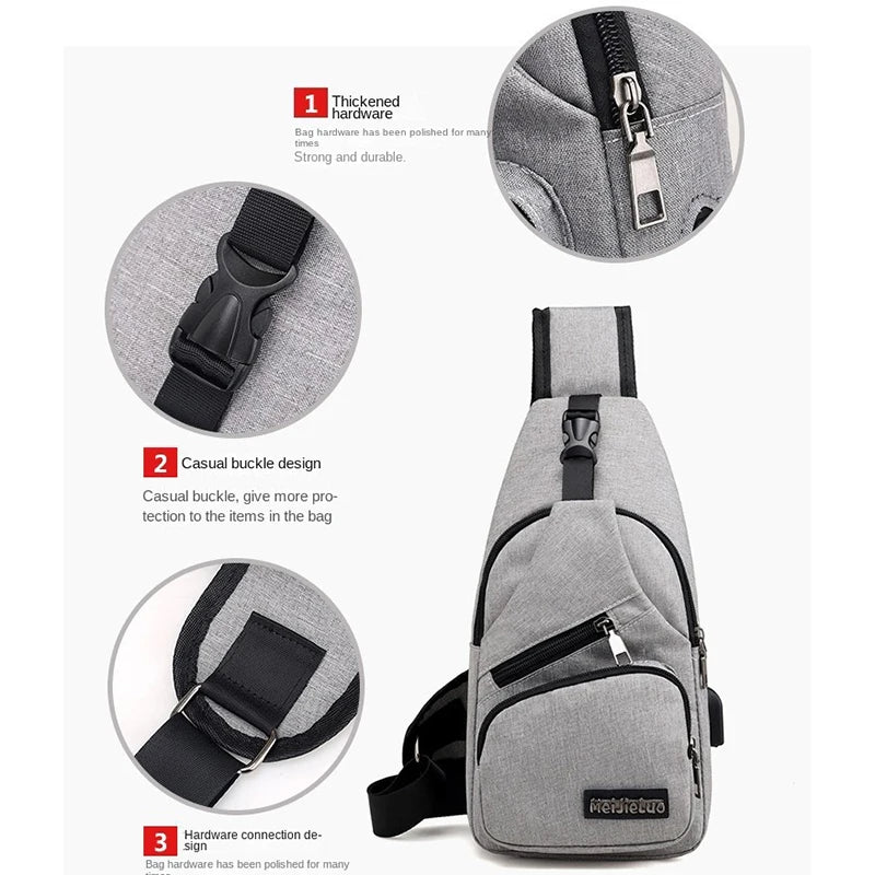 Fashion Casual Crossbody Bag Small Men's Shoulder Bag Men Diagonal Backpack Messenger Phone Bag Boy Fanny Chest Pack