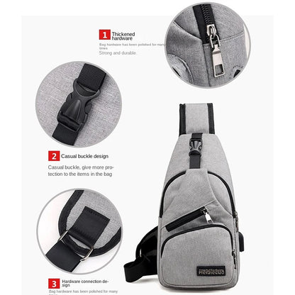 Fashion Casual Crossbody Bag Small Men's Shoulder Bag Men Diagonal Backpack Messenger Phone Bag Boy Fanny Chest Pack