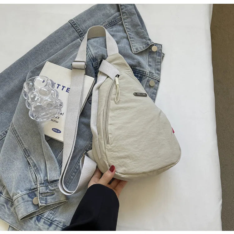 Droplet Shaped Nylon Waterproof Unisex Chest Bag Women Sport Phone Crossbody Bag Men Cycling Portable Versatile Shoulder Bag