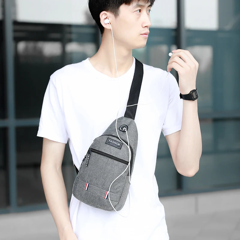 Chest Bag Men's One Shoulder Crossbody Bag Large Capacity Outdoor Sports Leisure Fashion Small Shoulder Bag Backpack Men's