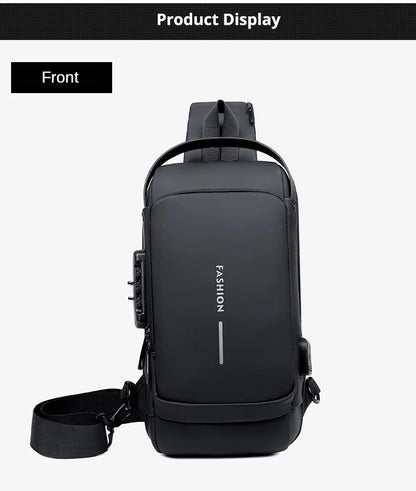 New Brand Designer Men Crossbody Bag PU Leather Classic Anti-Theft Shoulder Bag Chest Bag Multifunctional for Men
