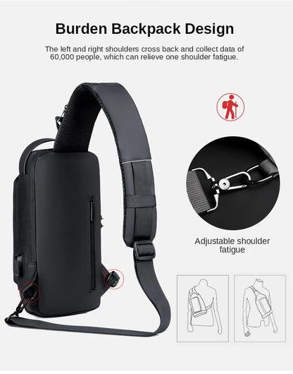 New Brand Designer Men Crossbody Bag PU Leather Classic Anti-Theft Shoulder Bag Chest Bag Multifunctional for Men