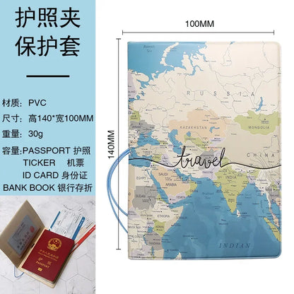 Creative Travel Passport Cover Wallet Bag Letter Men Women Pu Leather ID Address Holder Portable Boarding Travel Accessories