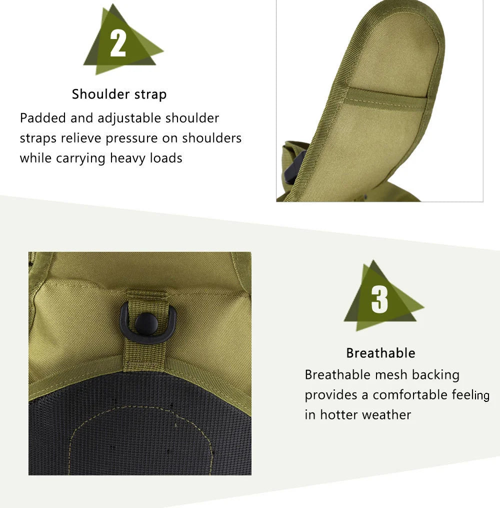 Tactical Shoulder Backpack Rover EDC Outdoor CCW Sling Bag Waterproof Hiking Camping Pack Concealed Range Bag Hunting Daypack