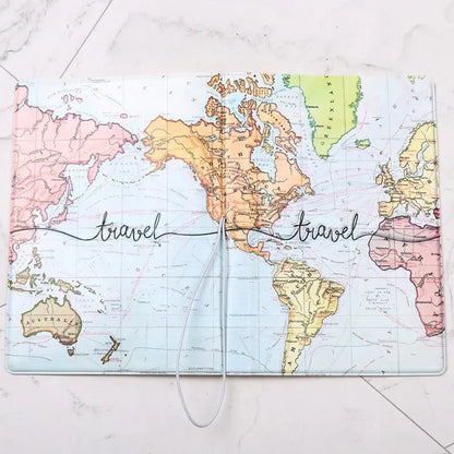 Creative Travel Passport Cover Wallet Bag Letter Men Women Pu Leather ID Address Holder Portable Boarding Travel Accessories