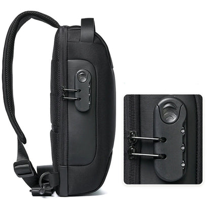 Men's Usb Crossbody Bag Anti-Theft Shoulder Bags Waterproof Oxford Waist Bag Multifunction Short Travel Messenger Chest Pack