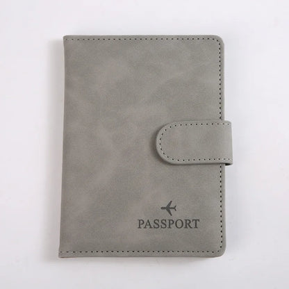 Leather Passport Holder Covers Case Waterproof Travel Credit Card Wallet Cute Passport Book for Women/Men Buckle Passport Cover