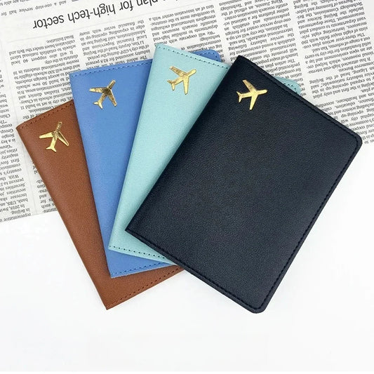 Passport Holder Case for Men Women Unisex Gold Airplane Travel Accessory Cover Lightweight Waterproof Rfid Blocking Slim Holder