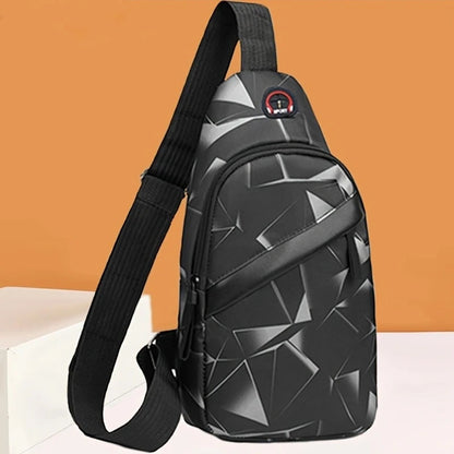 Unisex Square Chest Bag - Korean Style Camo Sling Pack (Oxford Canvas Crossbody Purse for Men/Women)