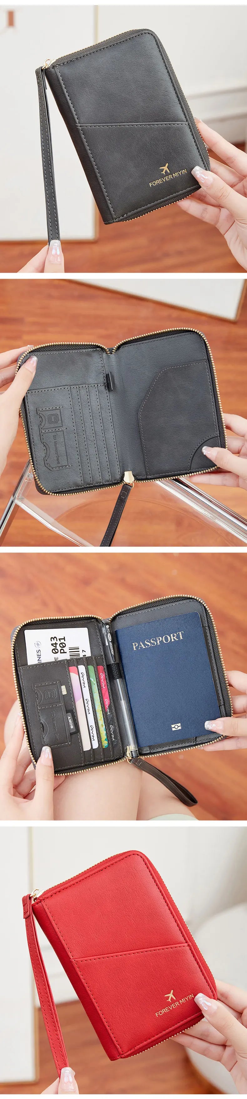 New retro passport bag for men and women RFID fashionablepassport cover multifunctionalPUleather passport clip travelaccessories