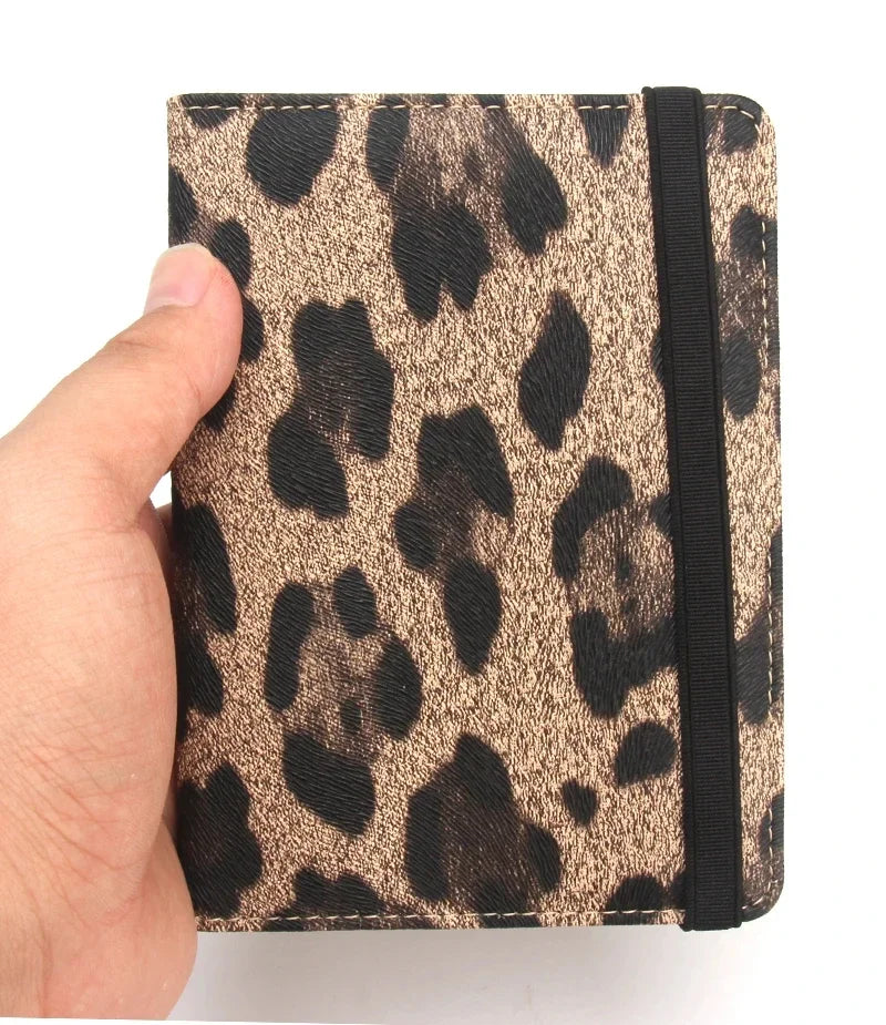 Women Brown Leopard Complex Travel Passport Holder Cover Case with Bandage Men Waterproof Multi-Function Ticket Protective Bags