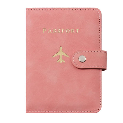 Leather Passport Holder Covers Case Waterproof Travel Credit Card Wallet Cute Passport Book for Women/Men Buckle Passport Cover