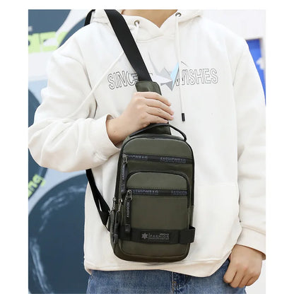 Chest Bag For Men New Large Capacity Shoulder Travel Lightweight Nylon Crossbody Bag Backpack