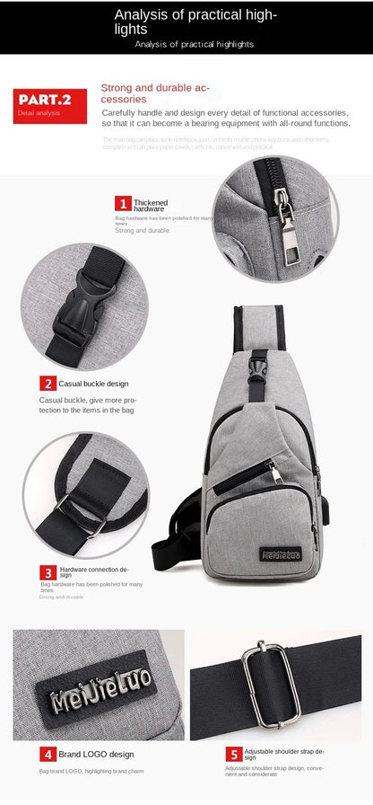 Fashion Casual Crossbody Bag Small Men's Shoulder Bag Men Diagonal Backpack Messenger Phone Bag Boy Fanny Chest Pack