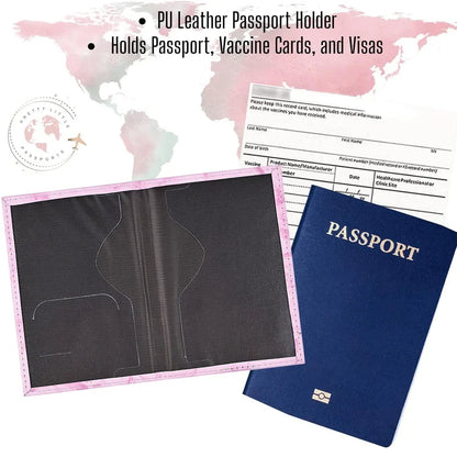 Fashion Passport Protective Cover Embroidery Letter Pattern Travel Passport Holder Wallet Gift PU Leather Card Case Cover Unisex